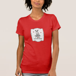 I Love Dalmatians (black 1) Hearts Cute T-shirt