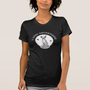 I Love Dalmatians (black 1) Hearts Cute T-shirt