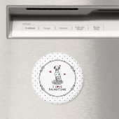 I Love Dalmatians (black 1) Hearts Fun Magneet (Insitu (Vaatwasser))