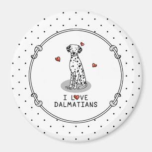 I Love Dalmatians (black 1) Hearts Fun Magneet