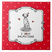 I Love Dalmatians (black 1) Hearts Fun Tegeltje (Voorkant)