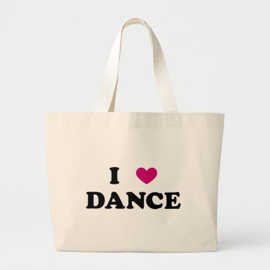 I Love Dance Bag Grote Tote Bag (Voorkant)