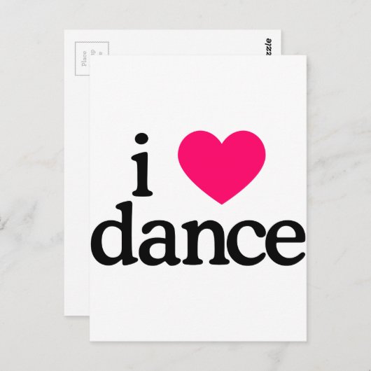 I Love Dance Briefkaart (Voorkant / Achterkant)