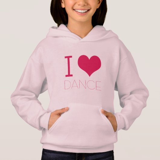 "I Love Dance" danspraktijk Draag Hoodie (Voorkant)