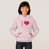 "I Love Dance" danspraktijk Draag Hoodie (Voorkant volledig)