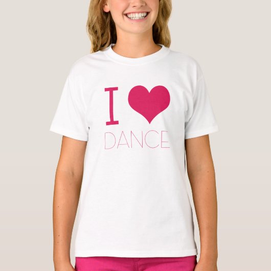 "I Love Dance" danspraktijk Draag T-shirt (Voorkant)