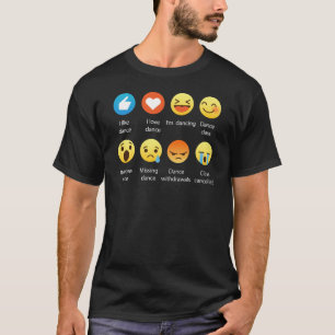 I Love Dance Emoticon (emoji) grappige sociale pic T-shirt