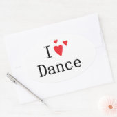 I Love Dance Ovale Sticker (Envelop)