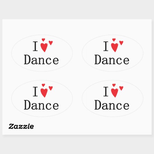 I Love Dance Ovale Sticker (Vel)