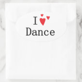 I Love Dance Ovale Sticker (Tas)