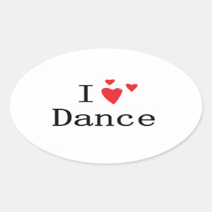 I Love Dance Ovale Sticker