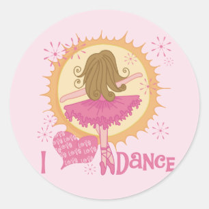 I Love Dance Tshirts and Gifts Ronde Sticker