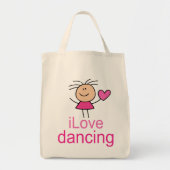 I Love Dancing Stick Figuur Canvas Canvas tas (Voorkant)
