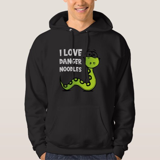 I Love Danger Noodles Funny Snake Name Lover Cute Hoodie (Voorkant)