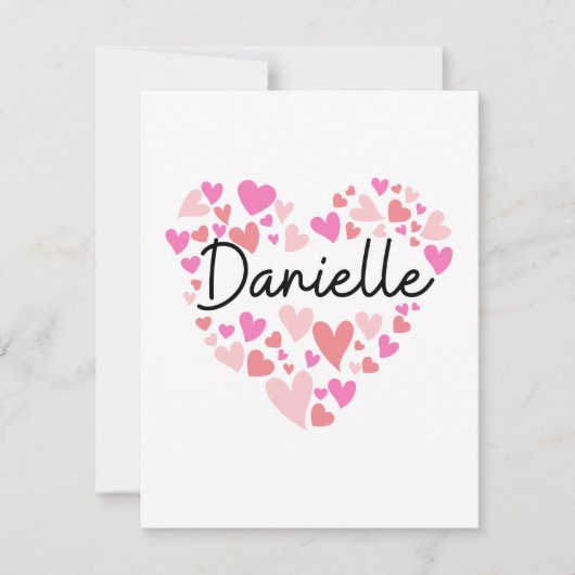 I love Danielle - hearts for Danielle Bedankkaart (Voorkant)