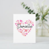 I love Danielle - hearts for Danielle Bedankkaart (Staand voorkant)