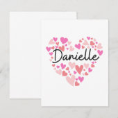 I love Danielle - hearts for Danielle Bedankkaart (Voorkant / Achterkant)