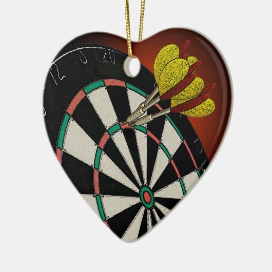 I Love Darts Keramisch Ornament (Links)