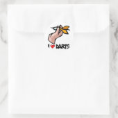 I Love Darts Ronde Sticker (Tas)