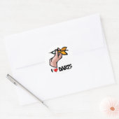 I Love Darts Ronde Sticker (Envelop)