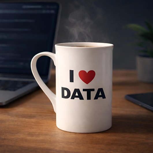 I Love Data Bone China Mug | Geek Coffee Cup Porselein Kop
