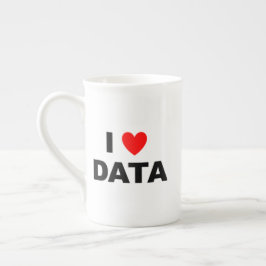I Love Data Bone China Mug | Geek Coffee Cup Porselein Kop