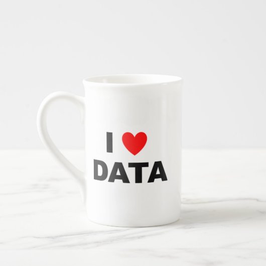 I Love Data Bone China Mug | Geek Coffee Cup Porselein Kop (Links)