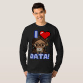 I Love Data Indigenous STEM Studying Girl T-shirt (Voorkant volledig)
