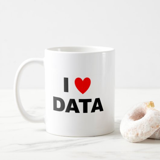 I Love Data Mug | Geek Coffee Cup Koffiemok (Met donut)