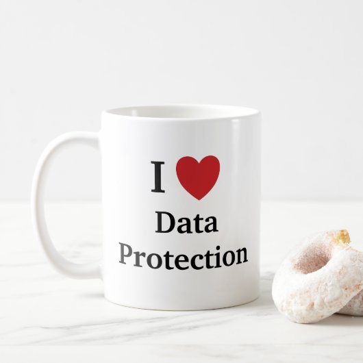 I Love Data Protection Mok GDPR Quote Slogan (Met donut)