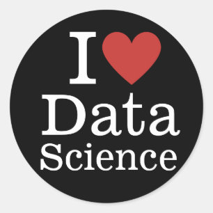 I ❤️ Love Data Science (voor werknemers) CUSTOM Ronde Sticker