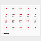 I Love Data Vierkante Sticker (Vel)