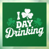 I Love Day Drink het Iers van St Patrick's Day Raamsticker (Vel 3)