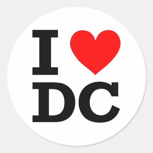 I Love DC Design Ronde Sticker (Voorkant)