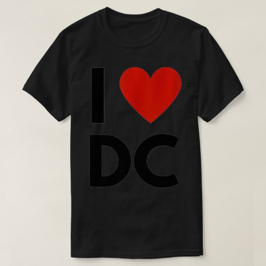 I Love DC Heart District of Columbia Love Fan Appa T-shirt (Design voorkant)