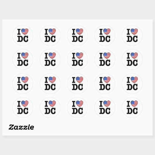 I Love DC Ronde Sticker (Vel)