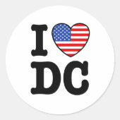 I Love DC Ronde Sticker (Voorkant)