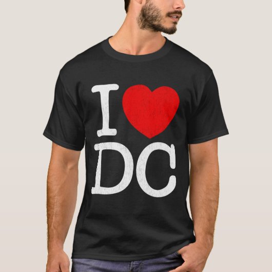 I Love Dc Washington Distressed I He Dc T-shirt (Voorkant)