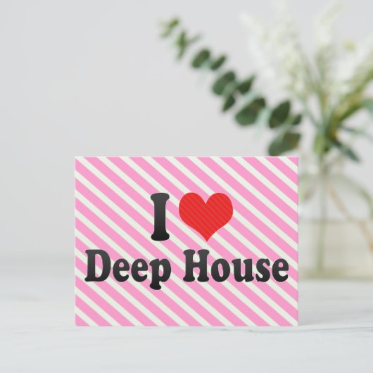 I Love Deep House Briefkaart (Staand voorkant)