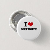 I Love DEEP HOUSE Ronde Button 3,2 Cm (Voorkant /achterkant)