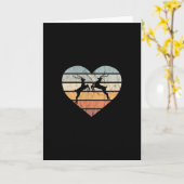 I Love Deer Retro Heart for Hunter Kaart (Gele Bloem)