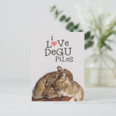 I Love Degu Piles Briefkaart (Staand voorkant)