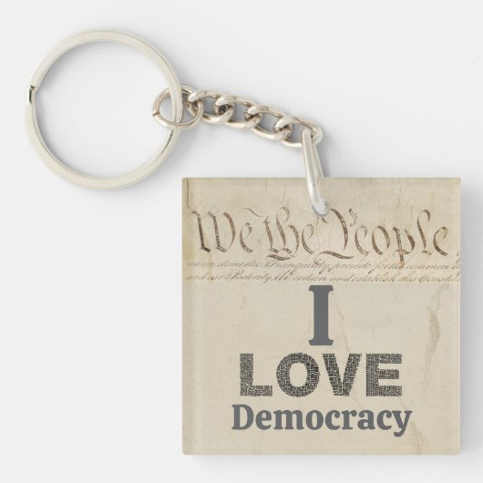 I Love Democracy Keychain (voorkant)