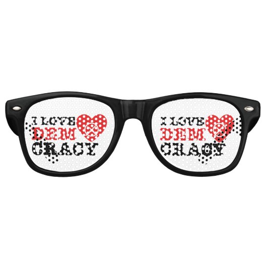 I Love Democracy Retro Sunglasses Zonnebril (Voorkant)