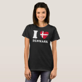 I Love Denmark Heart Flag Denmark T-shirt (Voorkant volledig)