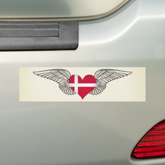 I Love Denmark - wings Bumpersticker (Op auto)