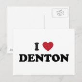 I Love Denton Texas Briefkaart (Voorkant / Achterkant)