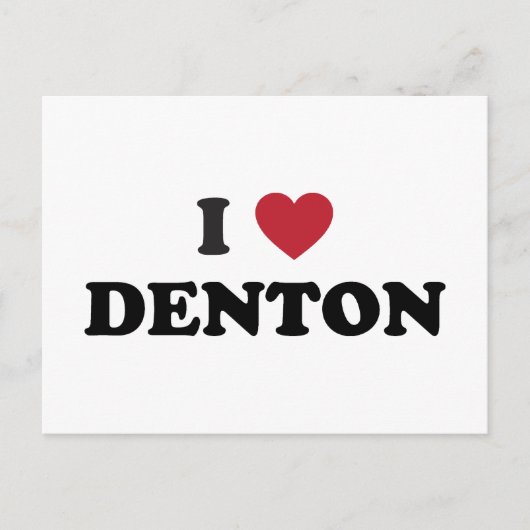 I Love Denton Texas Briefkaart (Voorkant)