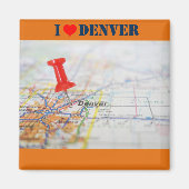 I Love Denver Map Magneet (Voorkant)