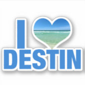 I Love Destin Florida Beach Sticker (Voorkant)